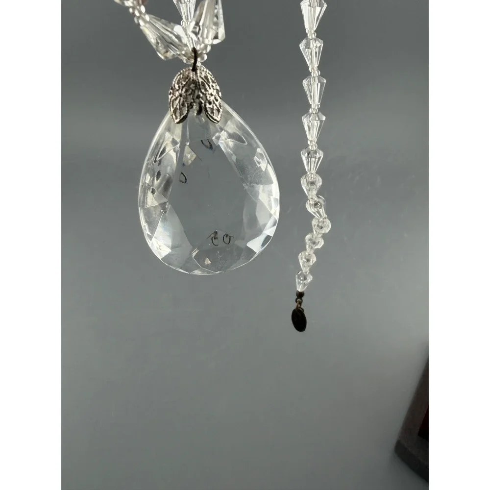 Vintage Miriam Haskell Necklace Acrylic Beads Glass Teardrop Pendant 22 Inch
